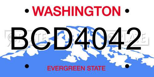 BCD4042 Washington License Plate