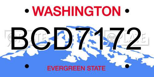 BCD7172 Washington License Plate