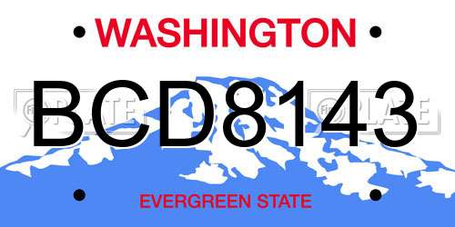 BCD8143 Washington License Plate