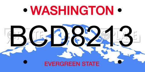 BCD8213 Washington License Plate