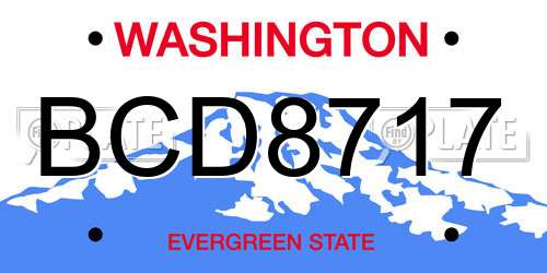 BCD8717 Washington License Plate