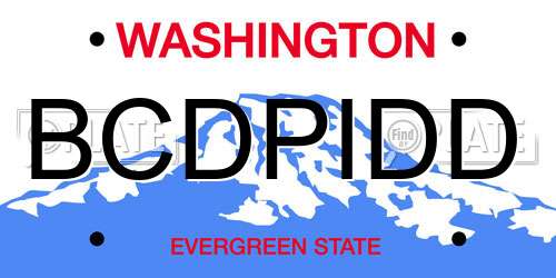 BCDPIDD Washington License Plate