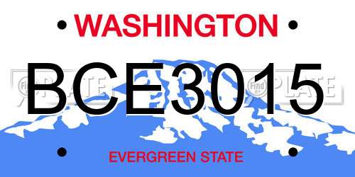 BCE3015 Washington License Plate