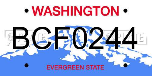 BCF0244 Washington License Plate