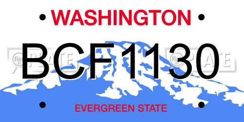 BCF1130 Washington License Plate