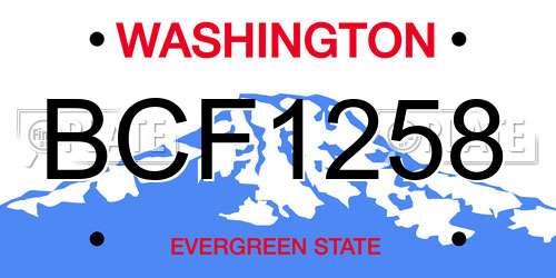 BCF1258 Washington License Plate