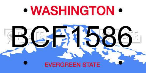 BCF1586 Washington License Plate
