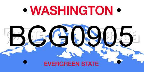 BCG0905 Washington License Plate