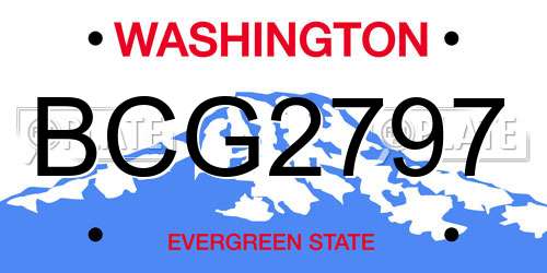 BCG2797 Washington License Plate