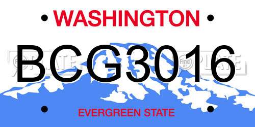 BCG3016 Washington License Plate