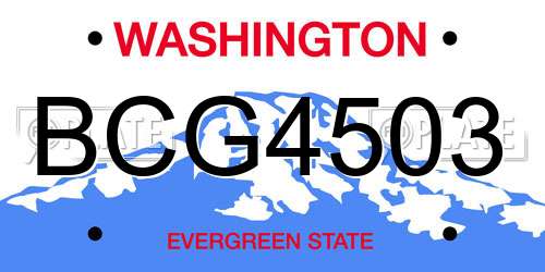 BCG4503 Washington License Plate