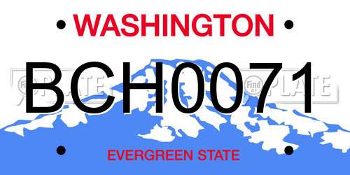 BCH0071 Washington License Plate