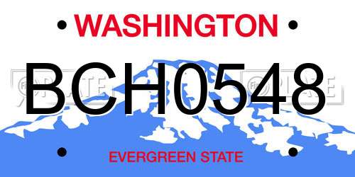 BCH0548 Washington License Plate