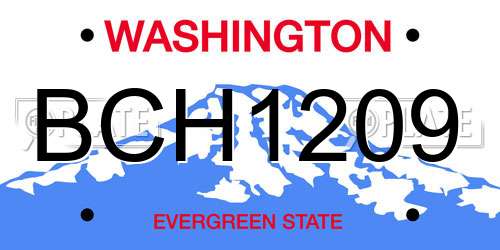 BCH1209 Washington License Plate