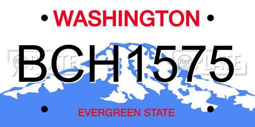 BCH1575 Washington License Plate