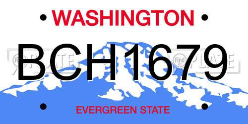 BCH1679 Washington License Plate