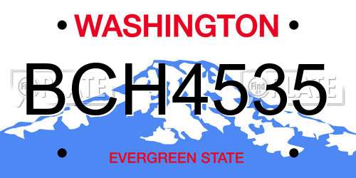 BCH4535 Washington License Plate