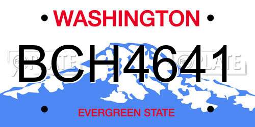 BCH4641 Washington License Plate