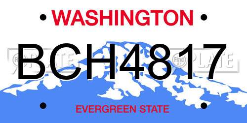 BCH4817 Washington License Plate