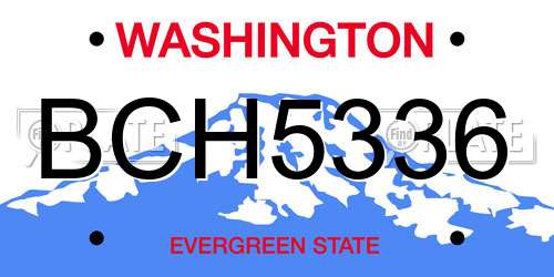 BCH5336 Washington License Plate