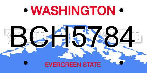 BCH5784 Washington License Plate