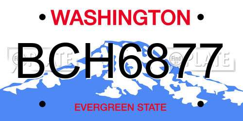 BCH6877 Washington License Plate