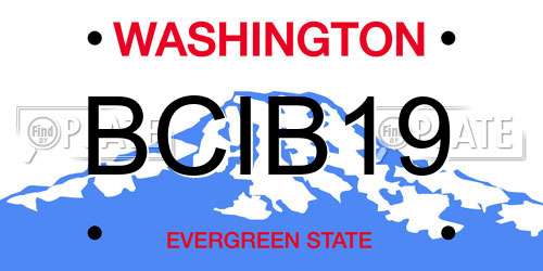 BCIB19 Washington License Plate