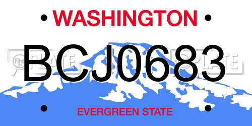 BCJ0683 Washington License Plate