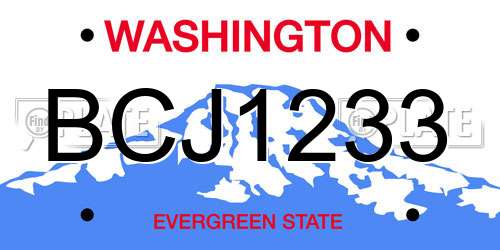 BCJ1233 Washington License Plate