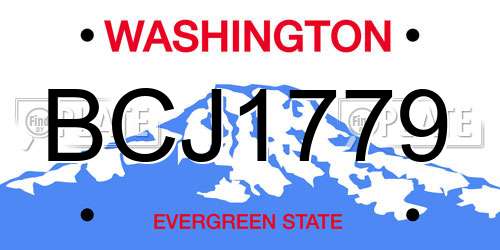 BCJ1779 Washington License Plate