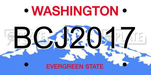 BCJ2017 Washington License Plate