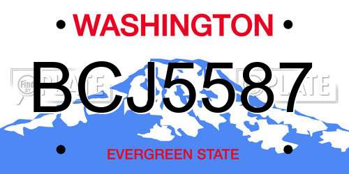 BCJ5587 Washington License Plate