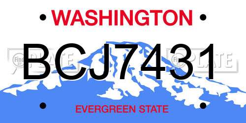BCJ7431 Washington License Plate