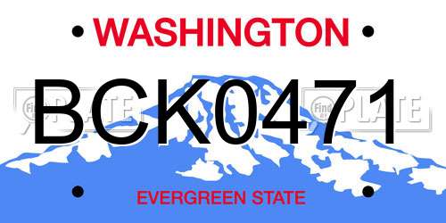 BCK0471 Washington License Plate