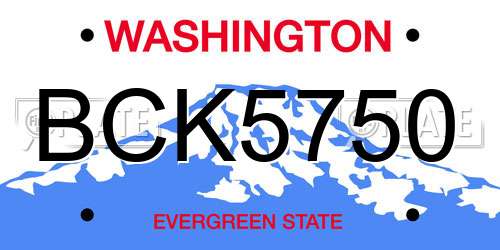 BCK5750 Washington License Plate