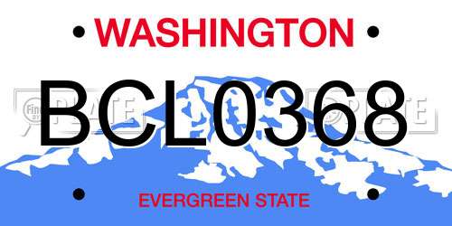 BCL0368 Washington License Plate
