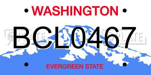 BCL0467 Washington License Plate