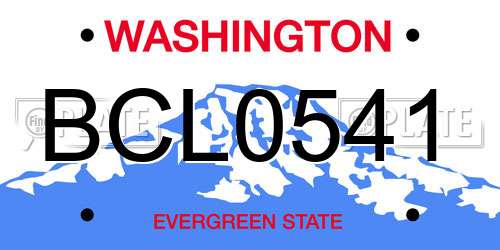 BCL0541 Washington License Plate