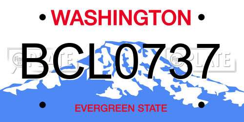 BCL0737 Washington License Plate