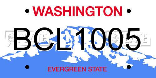 BCL1005 Washington License Plate