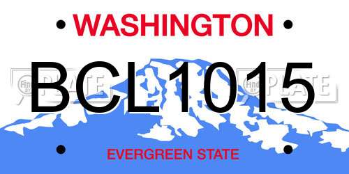 BCL1015 Washington License Plate