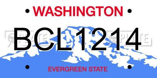 BCL1214 Washington License Plate