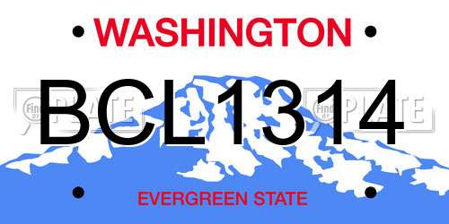 BCL1314 Washington License Plate