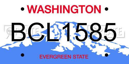 BCL1585 Washington License Plate