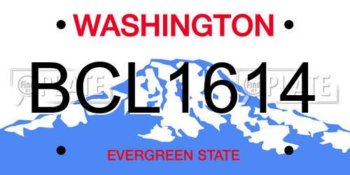 BCL1614 Washington License Plate