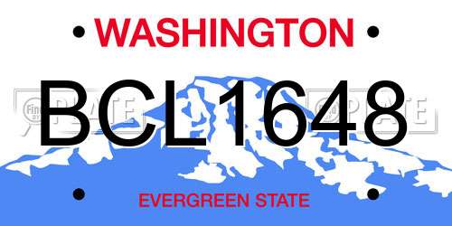 BCL1648 Washington License Plate