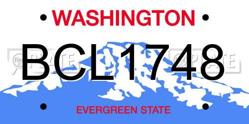 BCL1748 Washington License Plate
