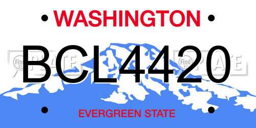 BCL4420 Washington License Plate