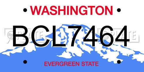 BCL7464 Washington License Plate