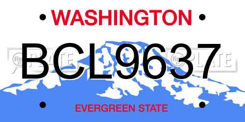 BCL9637 Washington License Plate
